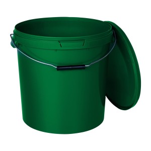 Vedro na potraviny 30L zelené s rúčkou a vekom